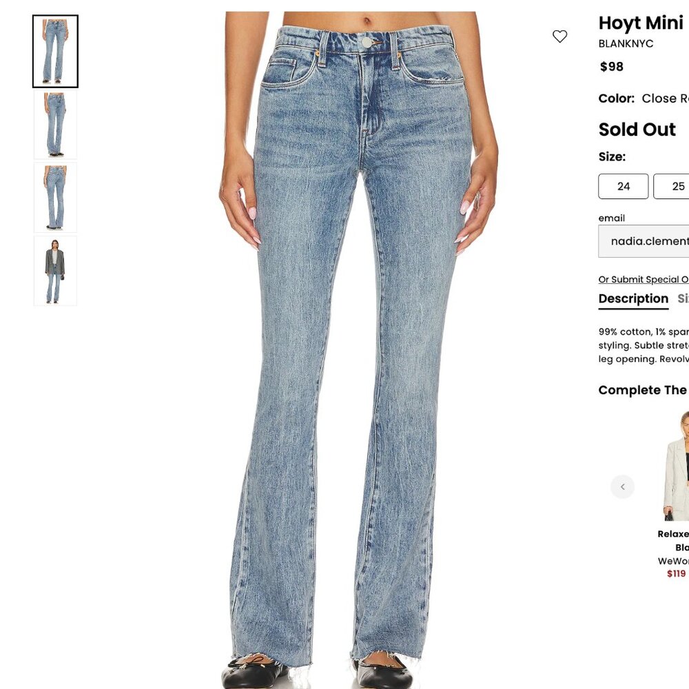 BLANKNYC Hoyt Mini Low Rise Bootcut Jeans Light Wash size 24